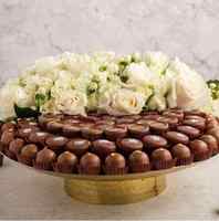Koninklijke design moderne luxe metalen vaatwasserbestendige milieuvriendelijke BPA-vrije loodvrije hittebestendige handgemaakte chocolade dadel schaal