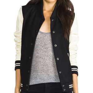 Chaquetas Universitarias Cortas de Felpa de Algodón con Logotipo Personalizado de Moda para Mujer 2023, Chaquetas Universitarias para Mujer con Logotipo Personalizado de Moda - Product Image 5