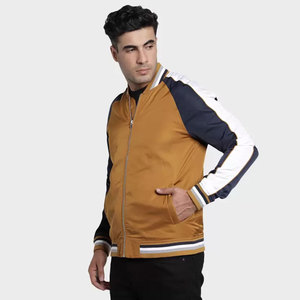 Créez votre propre veste bomber pour homme à prix abordable, style le plus récent, veste bomber pour homme avec patch brodé, couleur unie. - Product Image 2