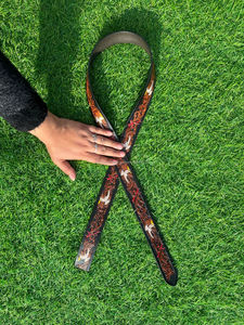 Cinturones florales pintados a mano y mecanizados a mano, cinturones unisex de cuero auténtico hechos a mano, novedad - Product Image 6