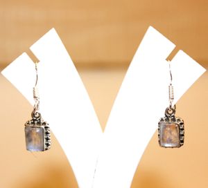 Fabriqué à la main népal 925 en argent Sterling ethnique pendentif boucles d'oreilles à la mode pierre de lune guérison cristal pierres bijoux cadeau - Product Image 3