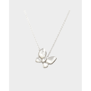 Collier papillon fleur en zircon plaqué rhodium - Cadeau idéal pour les fiançailles et les anniversaires - Product Image 1