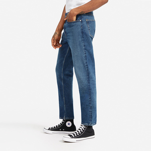 Pantalon en jean pour hommes de coupe normale délavé bleu personnalisé 100% coton tenue décontracté conception personnalisée - Product Image 2