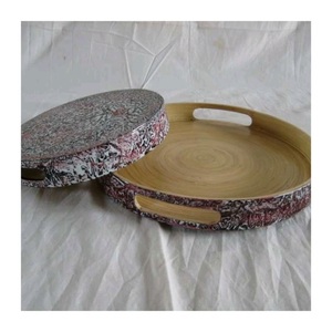 Cuenco grande de bambú para servir hecho a mano con superficie natural Lisa duradero para ensaladas, aperitivos, comedor o vajilla de regalo - Product Image 3