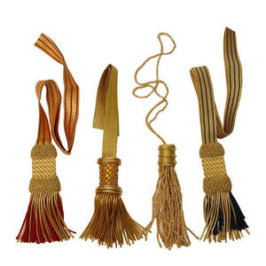 Borlas de Hilo de Alta Calidad, Nuevas y Elegantes, con Bordado de Hilo Metálico Dorado, Flecos y Borlas - Product Image 3