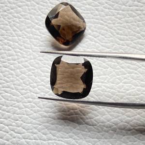 Cojín facetado de cuarzo ahumado Natural 100%, piedras preciosas sueltas de tamaño calibrado genuino a la venta a precio mayorista, venta al por mayor, OEM - Product Image 3