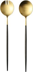 Fourchette et cuillère à salade abordable en acier inoxydable 18/8 SS en acier inoxydable pour le dîner cuillère à table avec la meilleure poignée de conception - Product Image 6