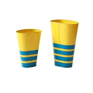 Juego de macetas de cesta de flores onduladas grandes y pequeñas multicolores, 2 personalizables para interiores y exteriores, granja, balcón, decoración de jardín, uso de suelo de guardería - Product Image 4