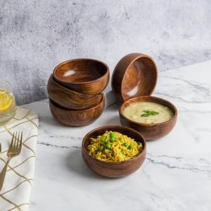 Ensemble de vaisselle en bois écologique pour les collations du soir bol en bois massif de haute qualité bols naturels - Product Image 6