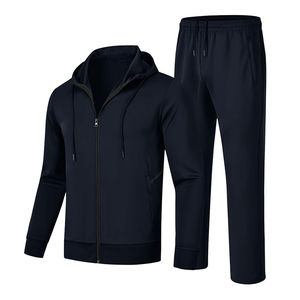 Vêtements de sport unis avec logo personnalisé pour hommes Survêtement d'hiver en molleton de coton Ensemble de survêtements d'entraînement personnalisés pour hommes Jogging confortable - Product Image 3