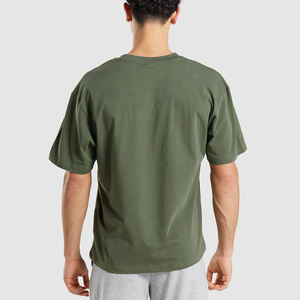 Venta caliente EE. UU. Tamaño estándar Verde menta Hombres Camiseta de gran tamaño Hombro caído Impresión personalizada Entrenamiento Gimnasio Camisetas para hombres con logotipo - Product Image 4