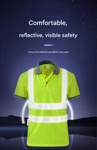 Polo de Seguridad de Alta Calidad, 100% Poliéster, Alta Visibilidad, Impermeable, Antibacteriano, Secado Rápido, Transpirable, Ligero y Lavable - Product Image 4