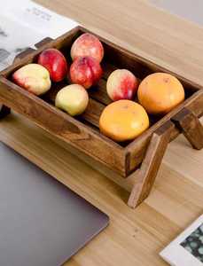 Plateau de service en bois rustique moderne fait à la main avec poignée plateau d'affichage de fruits pour la décoration intérieure et les accessoires en bois - Product Image 5