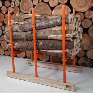 Handmade Fire Pit Log Rack Set of 2 in Black Color With Sturdy Design Perfect for Indoor Outdoor Wood Holder <b>Tabletop</b> Display - Product Image 6