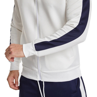Survêtement complet unisexe personnalisé pour la saison printanière, respirant, avec doublure en polaire, fermeture éclair, coupe-vent en polyester, imprimé, pour le jogging et l'entraînement
