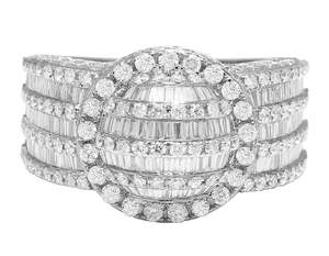 Hip Hop Style Fully Iced Out Round & Baguette Cut Moissanite Diamond In S925 Sterling <b>Silver</b> Custom <b>Ring</b> For <b>Men</b> - Product Image 4