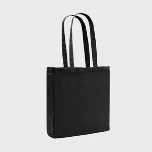 8oz Black Recycled Canvas Tote <b>Bag</b> Eco-Friendly Cotton Beach <b>Bag</b> Gusset <b>Medium</b> Size Personalized Letter Screen for Advertising - Product Image 1