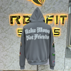 Vente en gros conception populaire meilleure qualité la plupart de la demande fermeture éclair sweat à capuche bouffée imprimé fabriqué en usine pas cher prix sweats à capuche hommes sweats à capuche pour hommes - Product Image 2