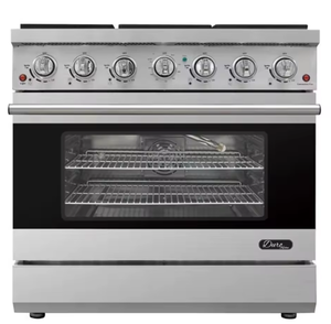 Cocina Du Ro de 36 Pulgadas, Estilo Profesional, Acero Inoxidable, Horno de Convección a Gas y Eléctrico, Independiente, para Uso en Restaurantes, 5.5 Pies Cúbicos Estufa de 4 Quemadores - Product Image 2