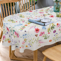 Nappe ronde en coton la plus vendue motif floral tissé couverture de banquet de mariage personnalisable