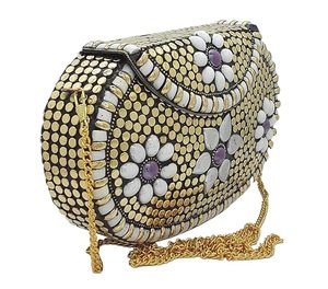 กระเป๋าคลัทช์โมเสคสำหรับสุภาพสตรีตอนเย็นแบรนด์แฟชั่นระดับไฮเอนด์จากอินเดียด้วยงานฝีมือระดับ HF ในราคาที่ต่ำที่สุด - Product Image 1