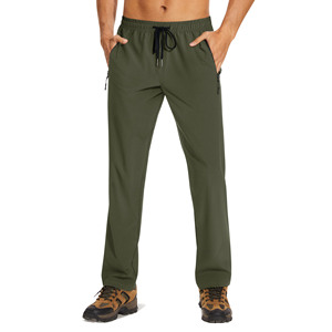 Pantalones de Hombre de Alta Calidad, Color Sólido, 100% Algodón, Tejido de Punto, Bordados, Antiarrugas, Servicio OEM, Cintura Elástica - Product Image 1