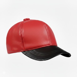 Casquette de baseball en cuir rouge épais et chaud, style classique, pour l'automne et l'hiver, réglable, pour femmes et hommes, sport, à motif écossais, snapback - Product Image 5