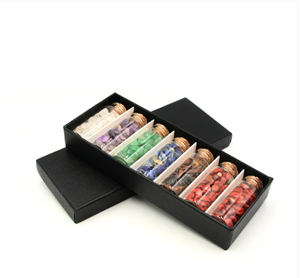 Bouteille à souhaits Guérison naturelle Sept chakras Cristal Gravier Pierres à bascule Lucky Drifting Bottle Home Decoration Gift - Product Image 5