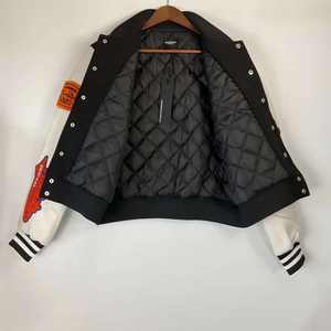 Blouson universitaire en laine personnalisé pour homme, col montant, broderie chenille, lettrage frontal, streetwear, coupe-vent hiver - Product Image 3