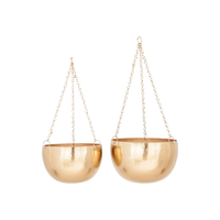 Estante de exhibición de maceta colgante de Metal dorado de primera calidad, soporte elegante para el hogar, jardín, balcón y decoración de oficina al mejor precio