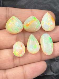 Lot d'opales éthiopiennes naturelles 48,40 Ct 6 pièces Cabochons d'opale de feu Forme multiple Opales en vrac Opales éthiopiennes naturelles Pierre précieuse en vrac Opale - Product Image 5