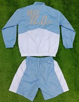 Ensemble de survêtement unisexe personnalisé imprimé, deux pièces, avec short cargo zippé et veste à manches courtes, en polyester et nylon coupe-vent, séchage rapide