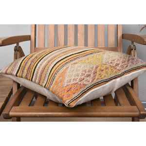 18x18 Inch <b>Beige</b> Kilim Wool Pillow Luxury Vintage Fluffy Pattern with Rustic Leaves Woven Decorative Accent <b>Cushion</b> - Product Image 4