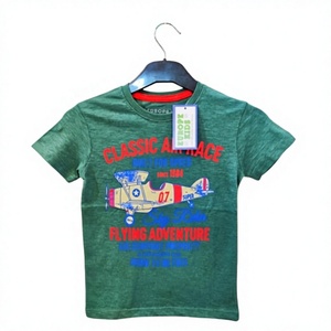 T-shirt noir à manches courtes en polyester/coton tricoté avec imprimé galaxie et motif planète pour enfants, vêtements décontractés - Product Image 4
