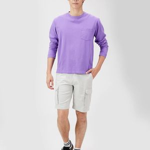 Gran oferta, pantalones cortos Cargo de Hip Hop de algodón 100% ecológicos para hombre de talla XS, logotipo personalizado, Color sólido, diseño de bolsillo de moda medio para - Product Image 4