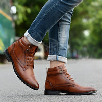 Bottes décontractées pour hommes Chaussures de marche de style moderne avec semelle en caoutchouc antidérapante Bottes décontractées confortables pour hommes