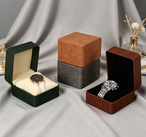 Custom PU Leather <b>Watch</b> Packaging Box with Pillow Insert Luxury Single Wristwatch Display Case for Brands OEM Factory - Product Image 1