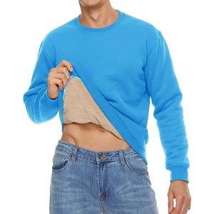 Sherpa <b>Fleece</b> Crewneck <b>Sweatshirt</b> Warm Sherpa <b>Lined</b> Heavy Thicken Winter Pullover <b>Sweatshirt</b> - Product Image 3