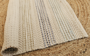 Alfombra moderna de algodón geométrica hecha a mano de alta calidad tejida a mano para dormitorio y uso doméstico para picnics - Product Image 2