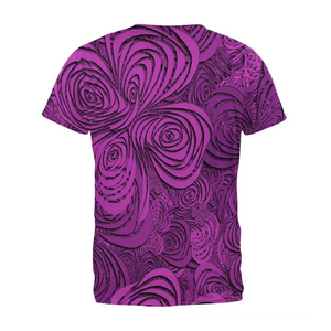 Camiseta con estampado en espiral abstracto verde, camiseta informal de manga corta para hombre - Product Image 3