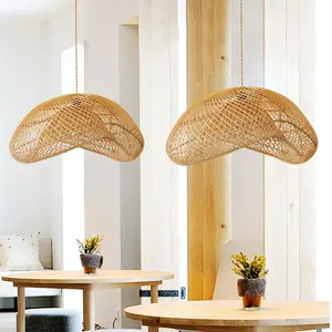 Abat-jour suspendus classiques couvre abat-jour en rotin en osier 100% artisanat fait main vietnam gros lustre suspensions