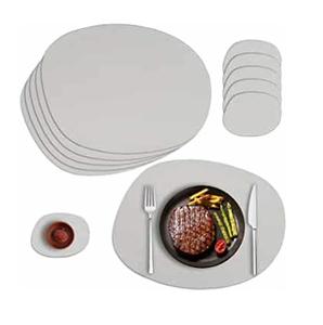 Lo más vendido. Manteles y almohadillas de cuero para mesa de comedor, producto más vendido, color negro - Product Image 4