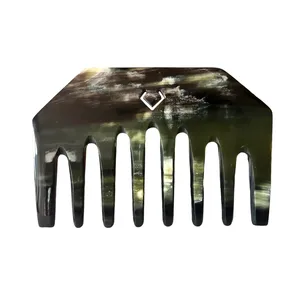 Peigne en corne de buffle naturel Viking personnalisé pour usage en salon Extensions de cheveux en gros - Product Image 1