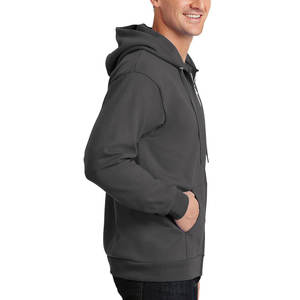 Sudadera con capucha para hombre Essential Fleece Full Zip Sudadera con capucha Gris Carbón Sudadera con capucha unisex personalizada - Product Image 3