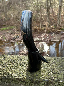 แก้วน้ำวิกิ้งโบราณแกะสลักจากเขาควายธรรมชาติ ขัดเงา แกะสลักเป็นแก้วน้ำสำหรับดื่มเบียร์ ไวน์ ราคาถูก - Product Image 3