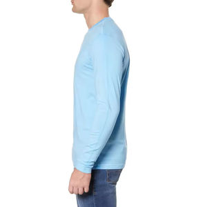 2025 vente en gros 100% coton T-Shirts manches longues col rond respirant Anti-rides conception à manches longues Hip Hop t-shirts OEM - Product Image 3