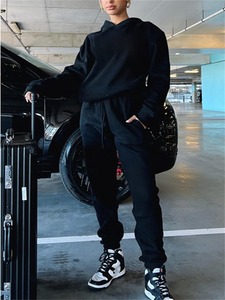 Ensemble de survêtement décontracté 2 pièces pour femme : sweat à capuche oversize et pantalon de jogging – Idéal pour l'hiver - Product Image 5