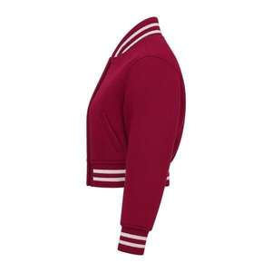 Veste de baseball universitaire pour femme de haute qualité, coupe courte, manches longues, décontractée, pour l'extérieur, en satin imperméable et respirant - Product Image 3