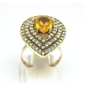 Handmade 925 Sterling Silver Natural Citrine <b>Ring</b> Pear Multi-Stone Designer <b>Ring</b> for Birthday Gift for <b>Friends</b> R0318-GS - Product Image 5