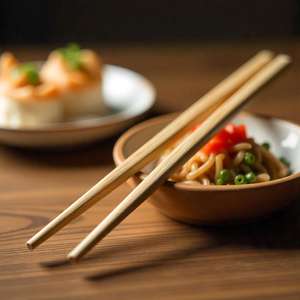 Palillos de Madera Natural Hechos a Mano de Primera Calidad, Reutilizables, Ecológicos, para Sushi, Fideos, Dumplings, Juego para Cenar en Casa o Bodas - Product Image 1